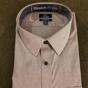NWT - Men's Long Sleeve Gray Dress Shirt